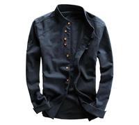 Mens Chinese Style Clothing Mens Slim Fit Shirts Long Sleeve Chinese Martial Arts Jacket Traditional Uniform Outerwear For Kung Fu Tang Style Tai Chi Costume Retro Linen Long Sleeve