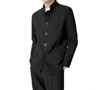 Men's Chinese Style Zhongshan Suit Jacket Stand Collar Button Front | for slim for Fit Formal Outerwear For Casual Daily Wear Spring Autumn Black Available In Sizes M To 3xl, Men