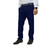 Mens Chino Pants Regular Fit Flat-Front Casual Stretch Relaxed Cotton Trouser