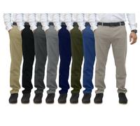 Mens Chino Pants Regular Fit Flat-Front Casual Stretch Relaxed Cotton Trouser