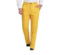Men's Chino Trousers Flat Front Plaid Print Regular Fit Adjustable Waistband Straight Leg Pants Pocket Wrinkle-Resistant Smart Dress Pants Slim Bussiness Check Bottoms Casual Spring Summer Work Office