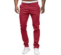Mens Chinos Slim Fit Stretch Flat-Front Skinny Tapered Dress Pants Comfort Casual Solid Trousers Pants with Pockets(Pink,3X-Large)