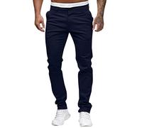 Mens Chinos Slim Fit Stretch Flat-Front Skinny Tapered Dress Pants Comfort Casual Solid Trousers Pants with Pockets(Navy,3X-Large)