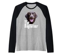 Mens Chocolate Lab Dad The Dog Father The Lab Father Labrador Dad Raglan Baseball Tee