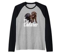 Mens Chocolate Lab Dad The Lab Father Labrador Retriever Dog Dad Raglan Baseball Tee