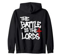 Mens Christian 17:47 The Battle Is The Lords Scripture Zip Hoodie