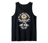 Men's Christian Workout Not By My Strength But His Jesus Gym Tank Top