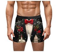 Mens Christmas Boxer Shorts for Men Colourful Soft Pants Funny Boxer Shorts Elasticated Waistband Boxers Fly Trunks Hipster Pants Suitable For Leisure New Year and Christmas Special Collection (A, M)