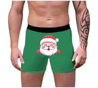 Mens Christmas Boxer Shorts, Funky Boxers for Men, Slim Sports Breathable Flat Underwear Print Underwear Novelty Shorts Trunks Personalised Funny Gifts for Him Boyfriend
