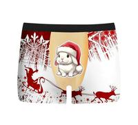 Mens Christmas Boxer Shorts, Mens Funny Pants Underwear, Hipster Underpants Bulge Pouch Shapewear Breathable Personalised Underwear Trunks Personalised Funny Gifts for Him Boyfriend