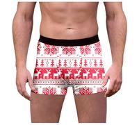 Mens Christmas Boxer Shorts, Mens Funny Pants Underwear, Slim Sports Breathable Flat Underwear Print Underwear Novelty Shorts Trunks Personalised Funny Gifts for Him Boyfriend