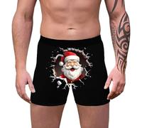 Mens Christmas Boxer Shorts, Novelty Boxers for Men, 3d Novelty Xmas Underpants Breathable Comfortable Boxers Reindeer Santa Claus Printed Underwear Personalised Funny Gifts for Him Boyfriend
