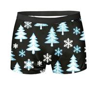 Men's Christmas Boxers Shorts Men's Xmas Funny Christmas Print Boxer Shorts Novelty Holiday Stretch Briefs Santa Deer Socks Pattern Underwear Trunks Underwear Breathable Trunks Briefs Sleep Bottoms