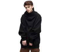 Mens Christmas Cardigans Pullover Jacket for Men Medieval Shirt Men Pullover Hoodie for Winter Steampunk Jacket Christmas Hoodie for Men Christmas Jumper Lights Winter Coats for Men （Black, XXL