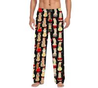 Mens Christmas Halloween Pyjama Bottoms PJs Loungewear Nightwear Teenagers Comfy Soft Cotton Trousers Checkered Lounge Pants with Pockets Novelty Sleepwear Gifts for Men Button Fly xxl.3xl,xl Grey 5xl