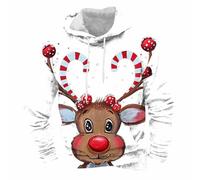 Mens Christmas Hoodies Reindeer Hooded Sweatshirt Novelty Funny Long Sleeve Pullover Tops Fleece Lined Drawstring Hooded Jumpers for Men,Happy Holidays Clothing Ugly Merry Christmas Sweaters M-3XL