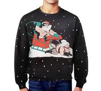 Men's Christmas Jumper Novelty Fair Isle Sweater Chunky Knit Xmas Jumpers for Women Unisex Pullover UK Sizes Warm Cosy Funny Xmas Jumper Elf T-Shirt (C,L)