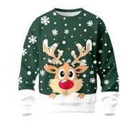 Men's Christmas Jumper Unisex Adults Christmas Santa Reindeer Elf Printed Sweatshirt Novelty Xmas Jumper Cotton Hooded Sweatshirt Drawstring Pullover Hoodie Shirts Sweater Top Xmas (Dark Green,4XL)