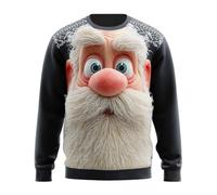 Mens Christmas Jumpers UK Unisex Christmas Jumper 3D Ugly Xmas Pullover Crewneck Long Sleeve Top Cotton Hooded Sweatshirt Drawstring Pullover Hoodie Shirts Sweater Top Elf Costume (Z20 Dark Gray,L)