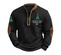 Mens Christmas Jumpers Unisex Adults Christmas Santa Reindeer Elf Printed Sweatshirt Novelty Xmas Jumper Lightweight Winter Warm Pullover Shirt for Daily Xmas Fancy Dress Men (Black,5XL)