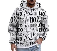 Men's Christmas Jumpers Unisex Ugly Christmas Pullover Sweatshirts 3D Printed Long Sleeve Funny Xmas Elf Sweater Lightweight Classic Work Wear Pullover Santa Claus Outfit Men (White,L)