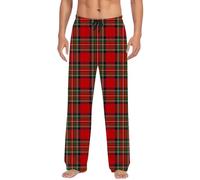 Mens Christmas Pyjamas Xmas PJ Pants Casual Elastic Waist Gonk Elk Print Pajama With Drawstring Bottoms Jogging Sleepwear Trousers Nightwear Loungewear (81-Red, XL)