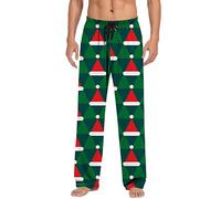 Mens Christmas Pyjamas Xmas PJ Pants Mens Casual Elastic Waist Pants Gonk Elk Print Pajama Pants with Drawstring Pj Bottoms Jogging Sleepwear Bottoms Trousers Nightwear Loungewear Pants (61-A, L)