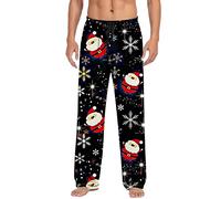 Mens Christmas Pyjamas Xmas PJ Pants Mens Casual Elastic Waist Pants Gonk Elk Print Pajama Pants with Drawstring Pj Bottoms Jogging Sleepwear Bottoms Trousers Nightwear Loungewear Pants (62-C, XXL)