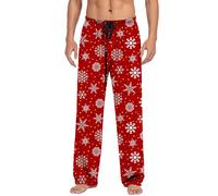 Mens Christmas Pyjamas Xmas PJ Pants Mens Casual Elastic Waist Pants Gonk Elk Print Pajama Pants with Drawstring Pj Bottoms Jogging Sleepwear Bottoms Trousers Nightwear Loungewear Pants (32-A, M)