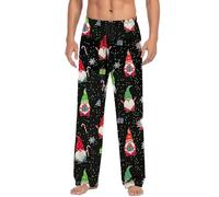 Mens Christmas Pyjamas Xmas PJ Pants Mens Casual Elastic Waist Pants Gonk Elk Print Pajama Pants with Drawstring Pj Bottoms Jogging Sleepwear Bottoms Trousers Nightwear Loungewear Pants (33-AG, XL)