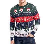 Men's Christmas Rudolph Reindeer Holiday Festive Knitted Sweater Cardigan Cute Ugly Pullover Jumper, My!fair-isle, S