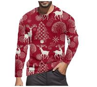 Mens Christmas Shirt Long Sleeve, Xmas Shirts for Men Boys Christmas Shirt Tee Shirts for Men Funny T UK Mens Short Sleeve Black Big and Tall