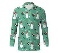 Men's Christmas Shirt- Shirts Men Casual- Xmas Shirt 3D Printed Santa Claus Button Down Graphic Casual Tshirts Blouse Outfits Regular Fit Ugly Xmas Pullover Hilarious Fancy Dress Top