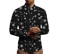 Men's Christmas Shirt Xmas Hawaiian Shirts Santa Claus Reindeer Shirt 3D Funny Printed Shirt Tops Button Down Shirt Xmas Lapel Shirt Soft Comfortable Vacation Shirt for Men