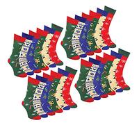 Mens Christmas Socks | Sock Snob | Novelty Colourful Stylish Funny Patterned Crew Xmas Socks (6-11, 24 Pack)