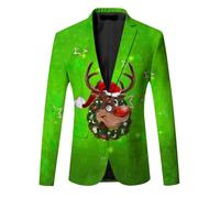 Mens Christmas Suit,Mens Ugly Christmas Blazer Jackets Coats Ugly X-Mas Holiday Print Outfit Christmas Clothes for Men Red Blazer Men Men's Novelty Jackets & Coats Only Suit Jacket