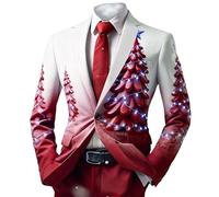 Men's Christmas Suits - Festive Holiday Light Up Xmas Trees Jacket Funny ChristmasCostume Slim Fit Suit Party Lapel Blazer Jackets Men Christmas Festive Leisure Jacket Mens Blazer Jackets
