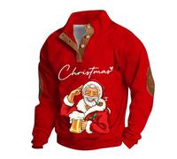 Men's Christmas Sweater - Quarter Zip Pullover Long Sleeve Neck - Fall Sweater - Softshell Jacket - Oversized Hoodie - Naughty Christmas Jumper - Men's Outerwear Gilet