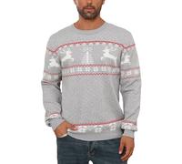 Men's Christmas Sweaters Unisex Round Neck Knitted Pullover Winter Tops Happy New Year Jumpers Ideal Festival Gift-Men/Grey-S