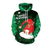 Men's Christmas Sweatshirt Large Size - Long Sleeve Chic and Elegant Printed Pullover Casual Loose Fit Funny Sport Hoodie Autumn Winter Christmas Carnival Party Sweatshirt