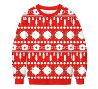 Men's Christmas Sweatshirt, Large Size, Round Neck, Casual, Long Sleeve, Printed Pullover, Chic and Elegant, Ugly Christmas, Sportwear, Autumn, Winter, Loose, Funny, Party, Sweatshirt