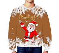Men's Christmas Sweatshirt Round Neck T Shirt Long Sleeve Large Size Casual Printed Ugly Pullover Chic and Elegant Soft Comfortable Christmas Sportwear Autumn Winter Loose Fit Funny Party Top