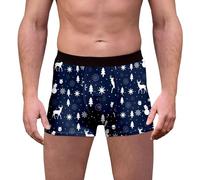 Mens Christmas Underwear, Funny Underwear for Men, 3d Novelty Xmas Underpants Breathable Comfortable Boxers Reindeer Santa Claus Printed Underwear Personalised Funny Gifts for Him Boyfriend