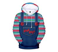 Mens Chucky Pullover Zipper Hoodie Jacket Cosplay Casual Hooded Sweatshirt Outwear - Red - Medium