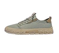 Men's Chunky Trainers with Thick Sole Design, Fashion Mesh Walking Sneakers for Streetwear, Lightweight Casual Shoes with Cushioning Grip, Lace-Up Sports Footwear Green