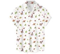 Men's Cinco De Mayo Shirt Funny Short Sleeve Button Down Mexican Shirts, Cinco De Mayo-white-patterns, S