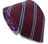 Men's Claret & Blue Striped Football Neck Tie