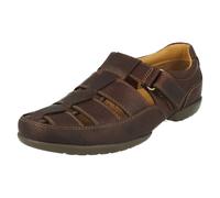 Clarks Men's Recline Open Sandals - Brown Braun/Mahogany Leather, 10 UK