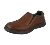 Mens Clarks Leather Slip On Smart Casual Shoes Cotrell Free Black Brown
