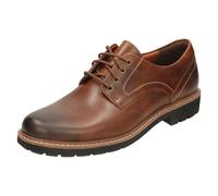 Clarks Mens Batcombe Hall Dark Tan Leather Derby Shoes Leather Casual